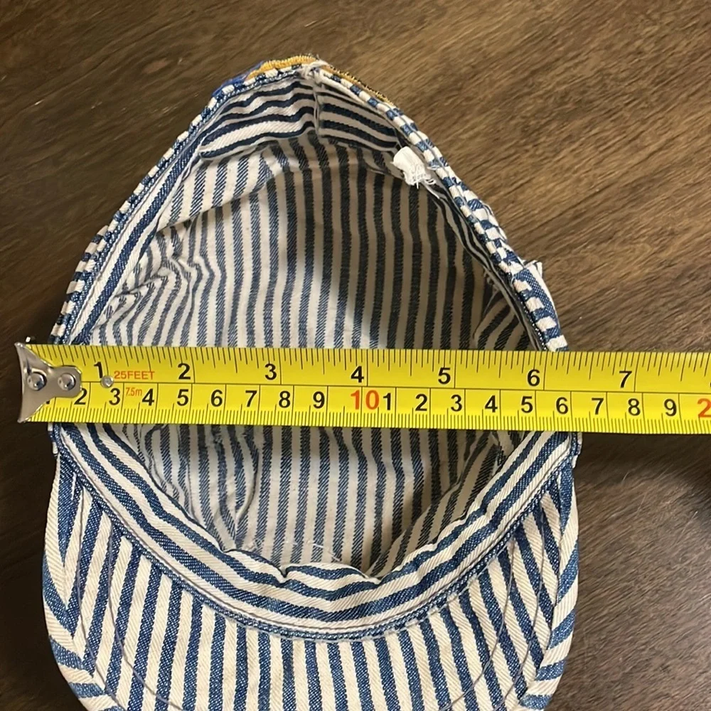 Kid’s Train Engineer Conductor Cap Hat Blue Striped Railroad vintage